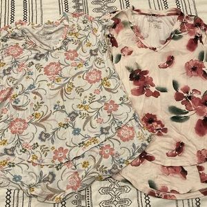Two Latched Mama floral T shirts